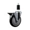 Service Caster 5'' Black Poly Swivel 1-3/8'' Expanding Stem Caster with Brake SCC-EX20S514-PPUB-BLK-PLB-138 - alternate 1